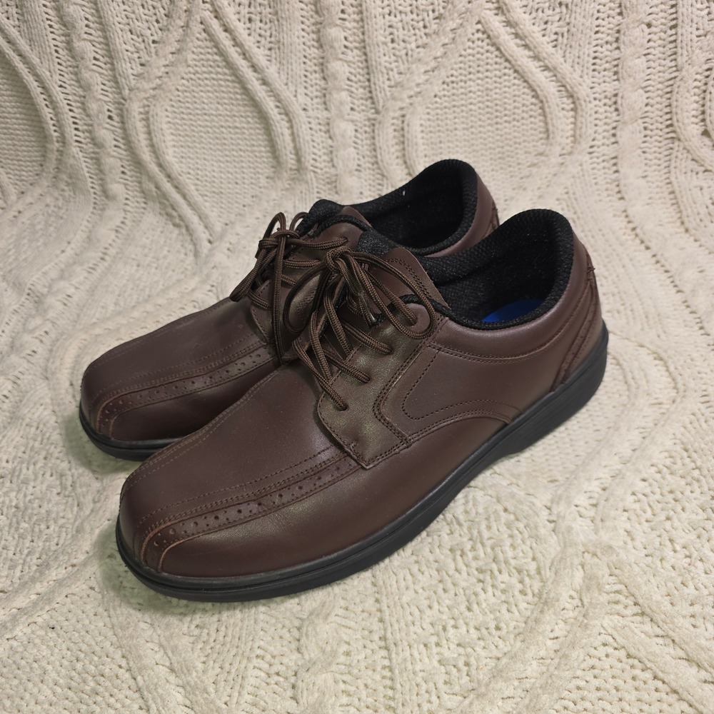 Orthofeet 467 Oxford Brown Leather Shoes‎ Ortho-Cushion Mens 14 D Excellent